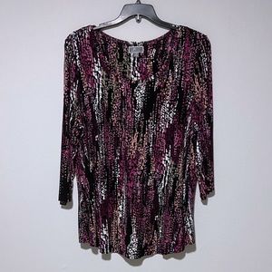 JM COLLECTION. Print blouse. Size 2X.